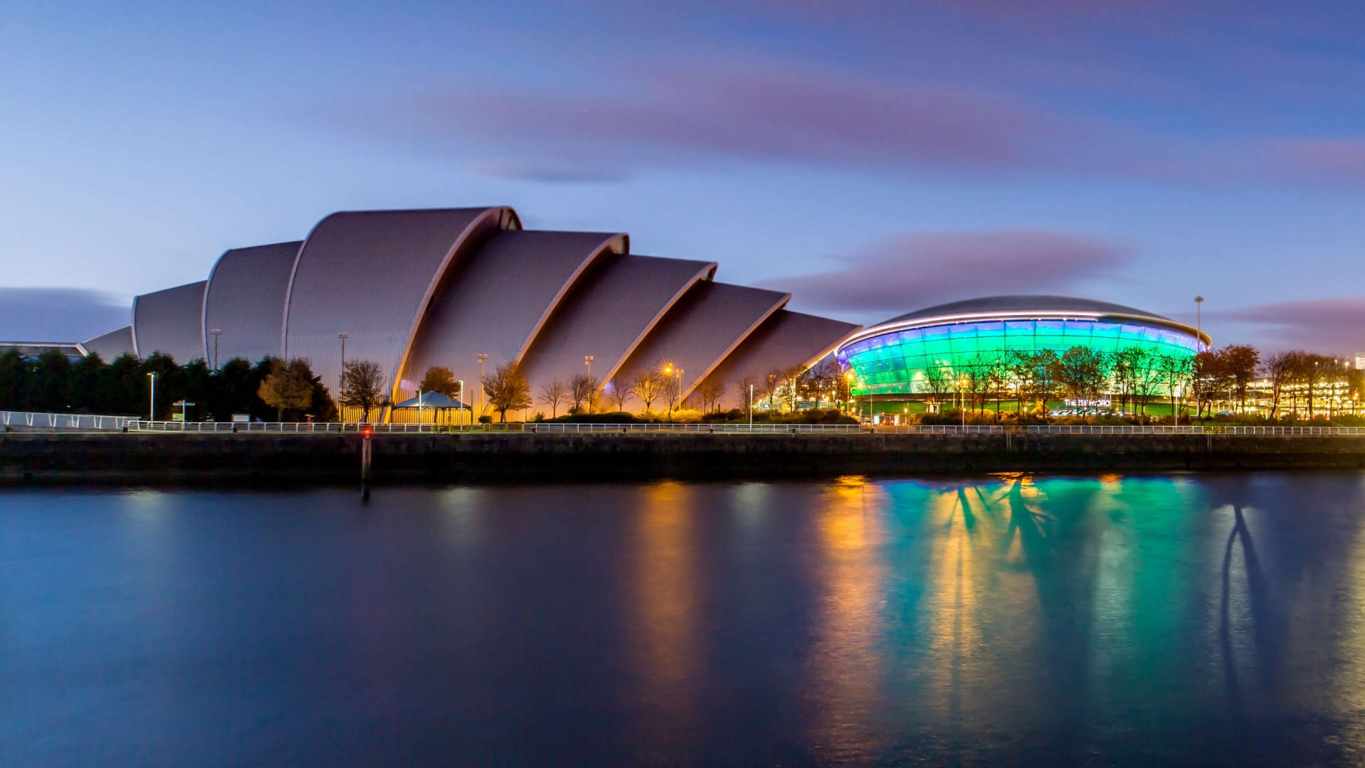 The SSE Hydro from across the Clyde in Glasgow