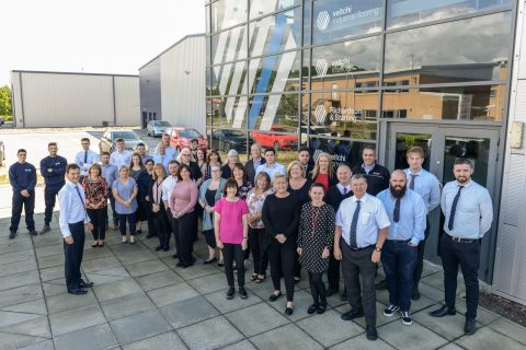 The Veitchi team outside Cambuslang Headquarters