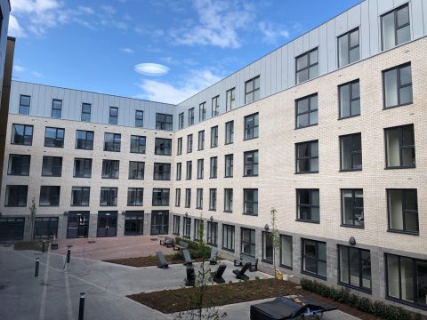 Photo of a new block of flats, taken from the outside